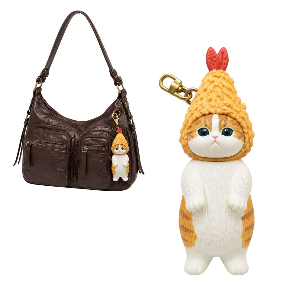 Mofusand Ebi Nyan Fried Shrimp Cat Figure Keychain Kitan Club Japan Kawaii